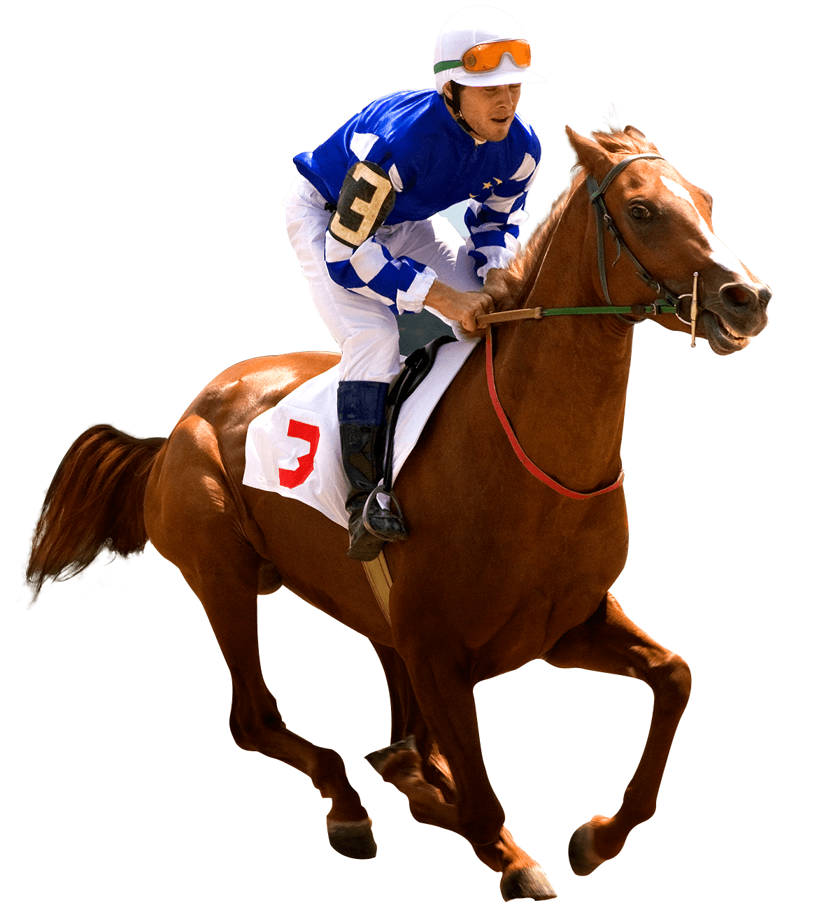 jockey racing horse