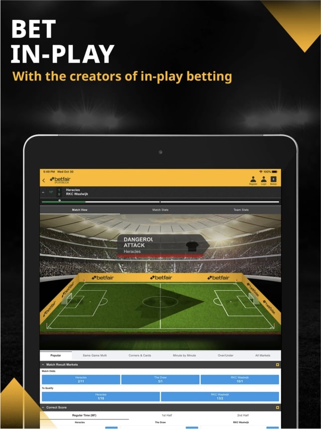 Betfair bet in play