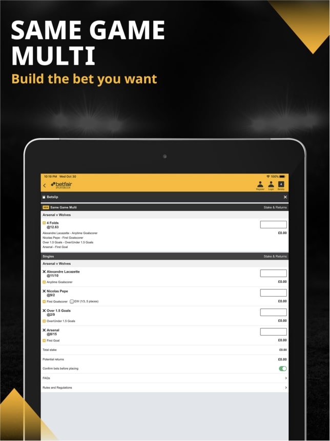 Betfair same game multi
