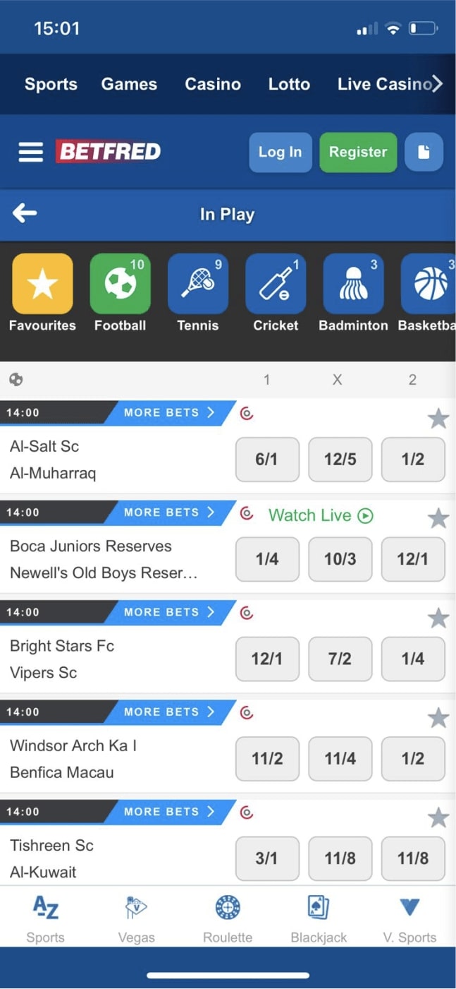 Betfred games in play