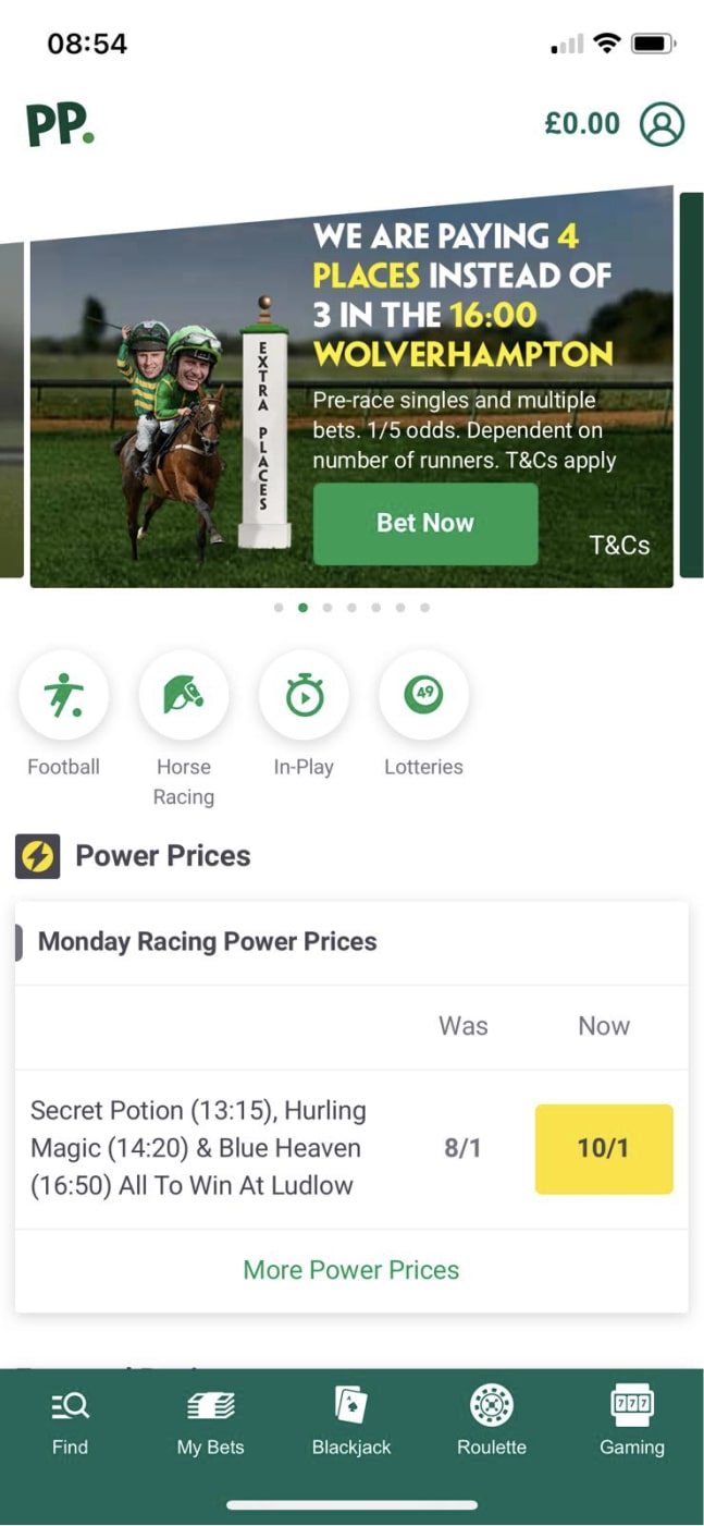 Paddy Power prices