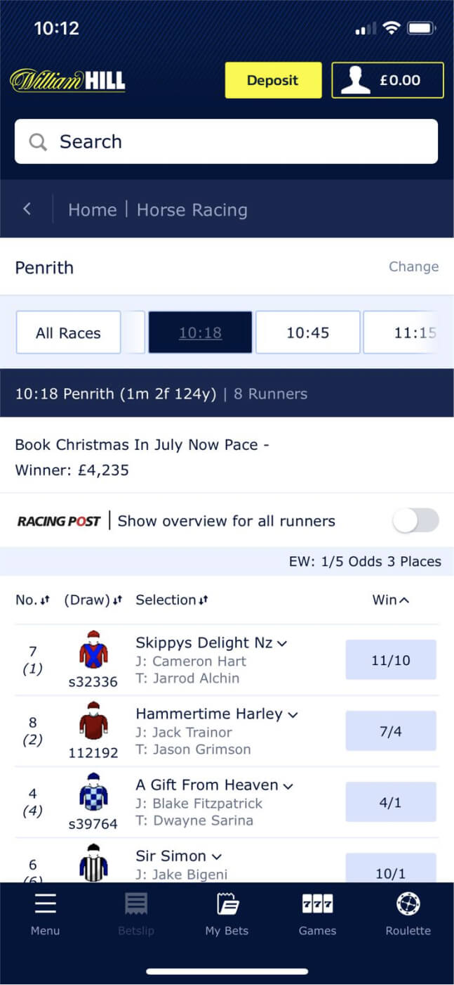 William Hill runners